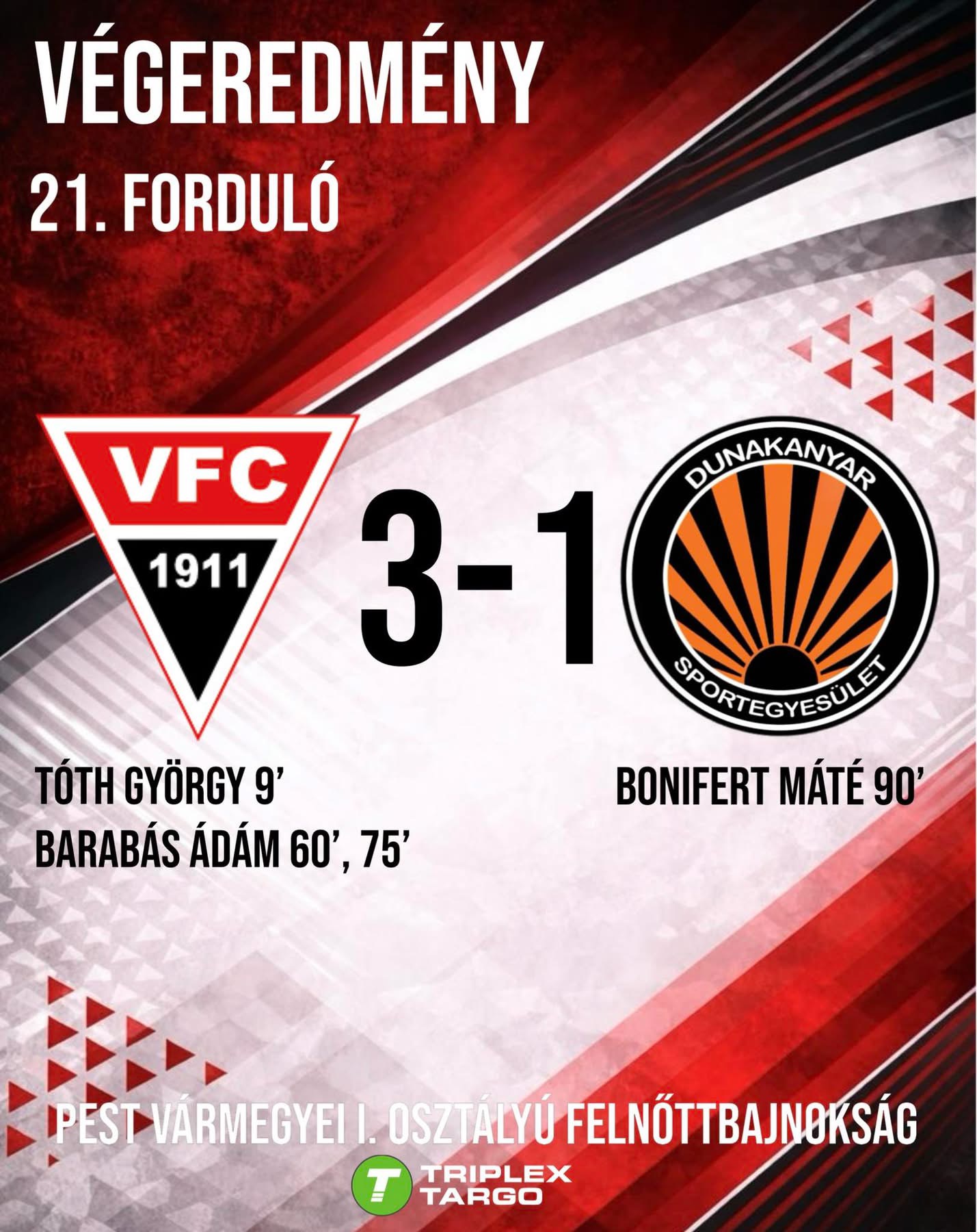 21. Forduló Eredménye  